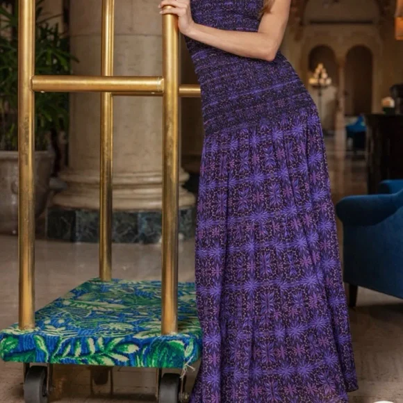 NWT Allison New York Scout Maxi Dress Purple Kaleidoscope Women's Size Small - Picture 6 of 10